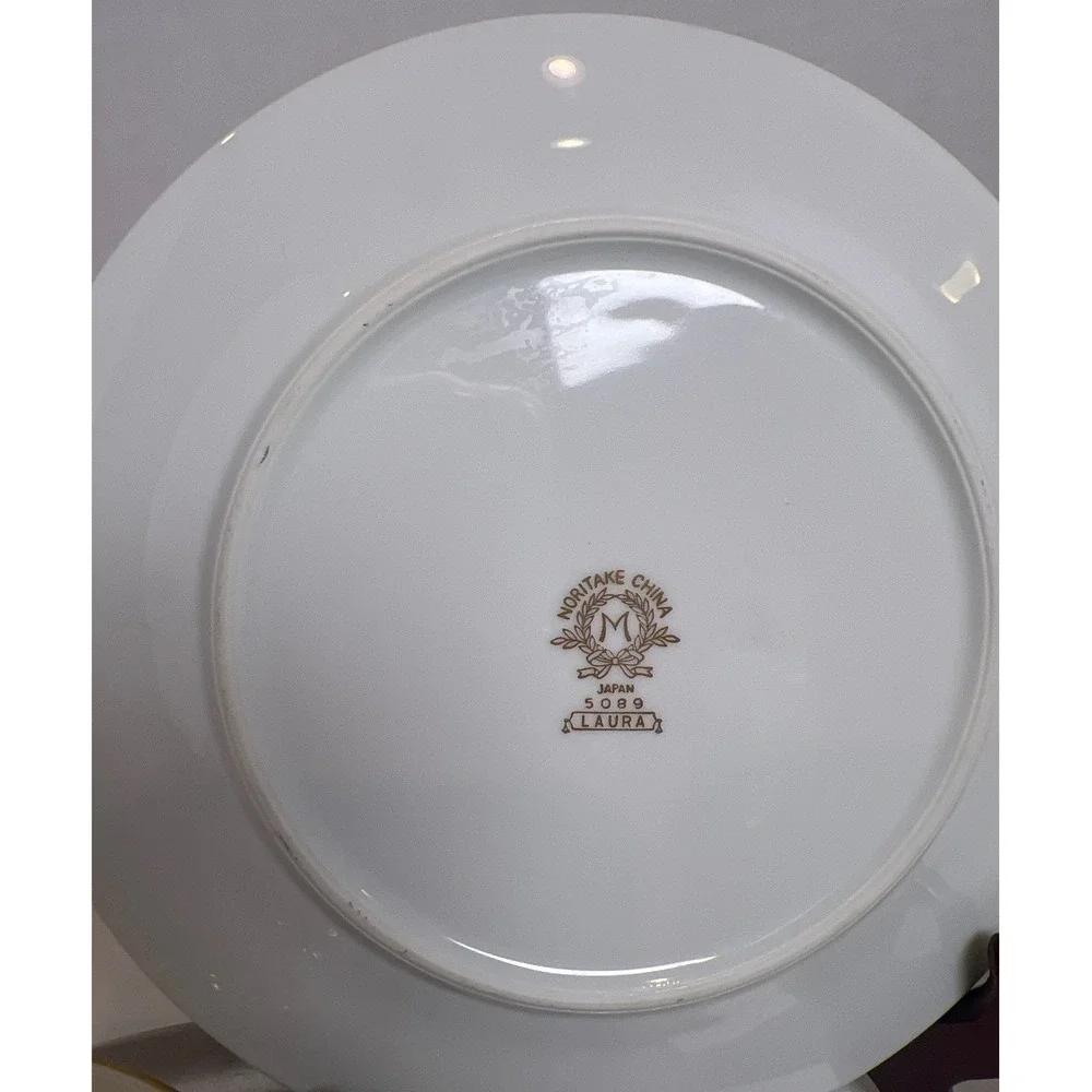 Noritake‎ China Laura 5089 Gold Wheat Salad Plate and Fruit Bowls Set of 3 Japan
